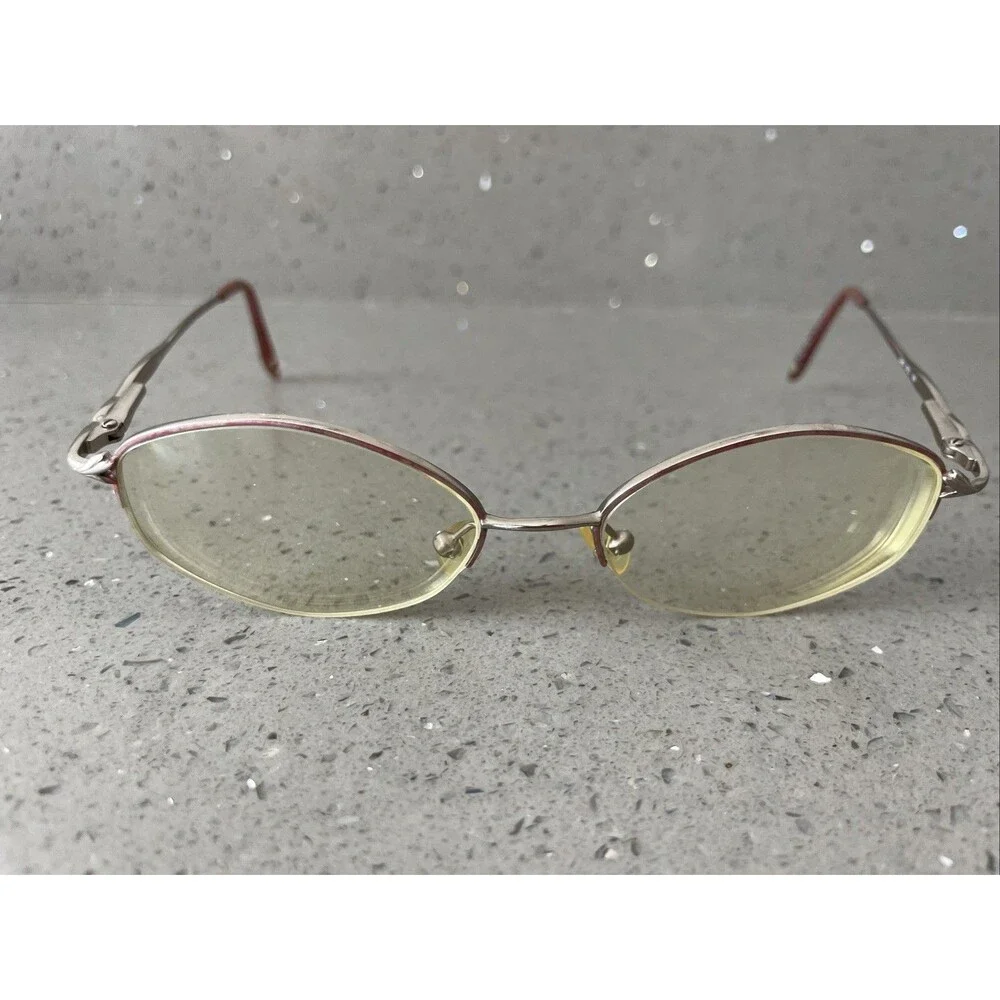 Liz Claiborne L249 DT3 Eyeglasses Frames ONLY Silver Half Rim 49-17-130 Pink